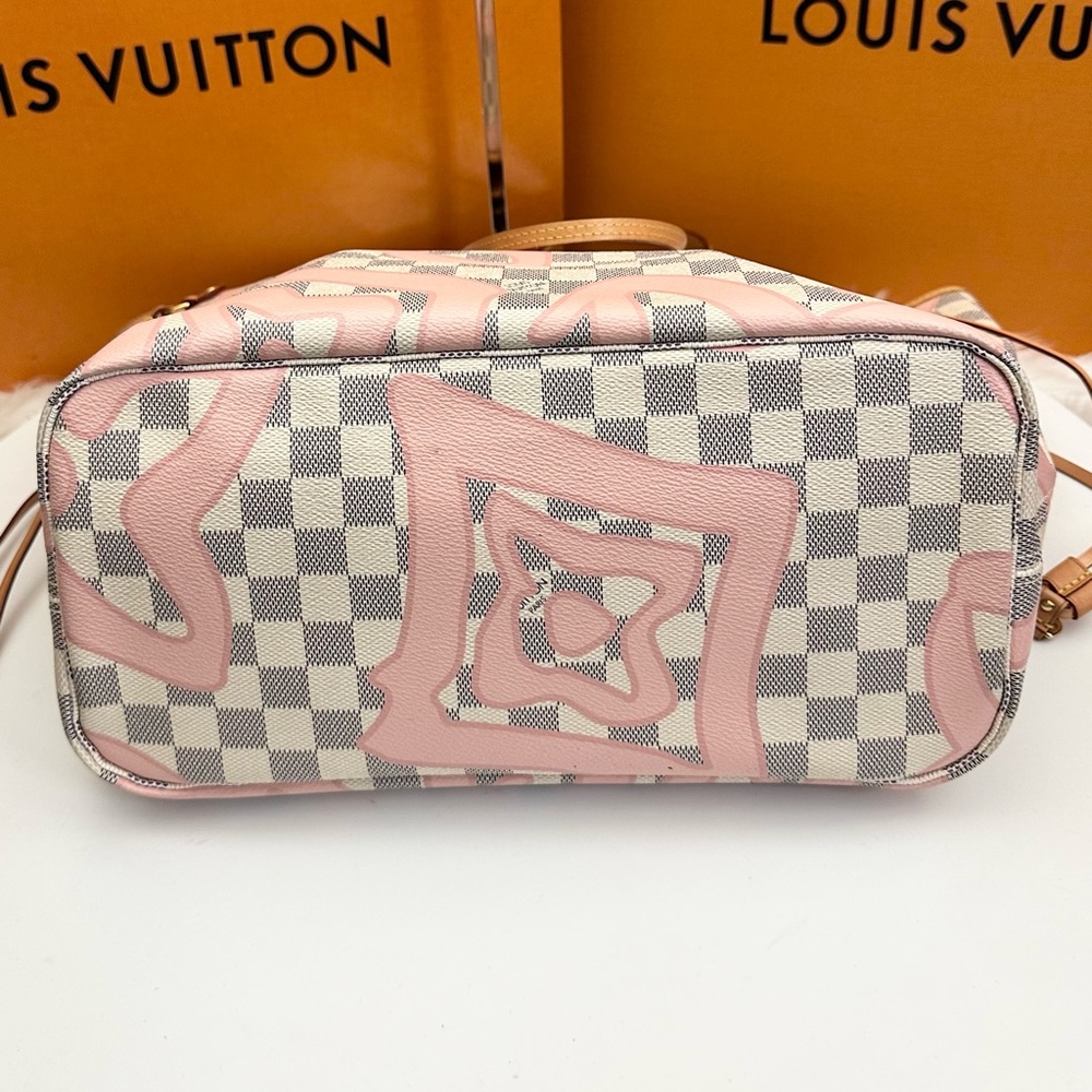 💎✨LIMITED EDITION✨💎 LOUIS VUITTON Neverfull MM Totebag Damier Azur Pink - Picture 6 of 14